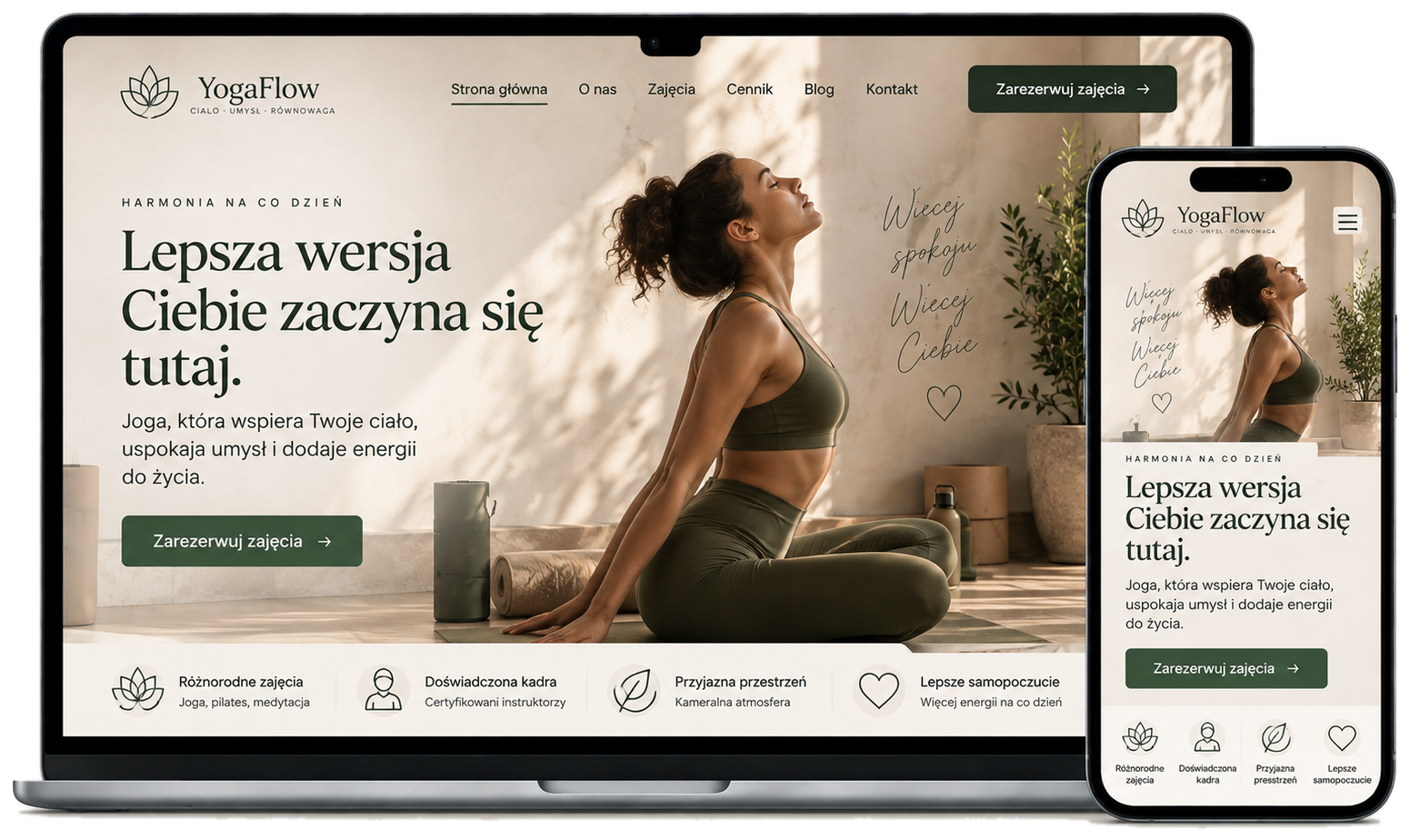 Podgląd projektu YogaFlow
